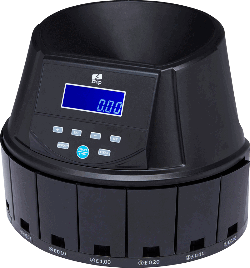 ZZap CS30 Coin Counter Counts 300 Coins Per/Min ZZap