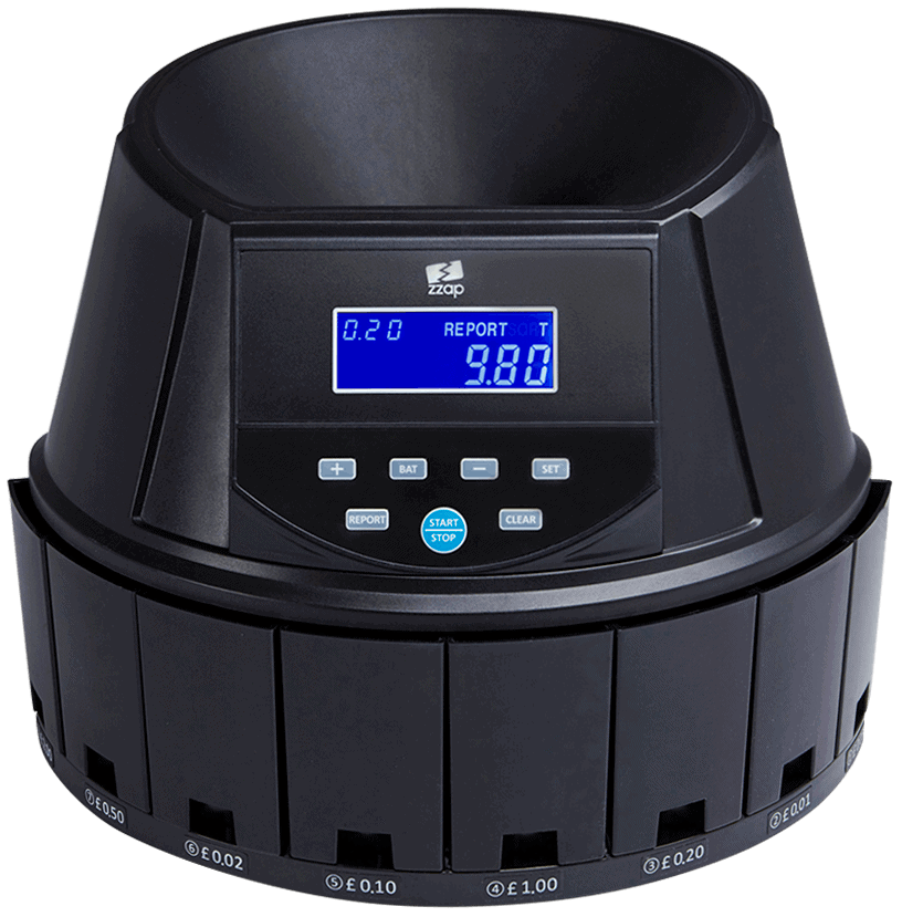 ZZap CS30 Coin Counter Counts 300 Coins Per/Min ZZap