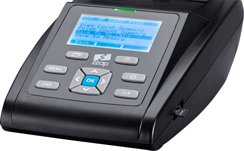 ZZap MS40 Bilancia Contabanconote E Monete – Pesa Fino A 2 Kg, Conta 4 Valute, Esporta Report, Ideale Per Negozi E Gestioni Cassa