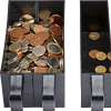 ZZap CS70 Coin Counter-Coin Sorter-Money Counting Machine-Mix-Count mode: Genuine coins are sorted into the left coin tray and foreign/counterfeit/damaged coins are rejected into the right coin tray