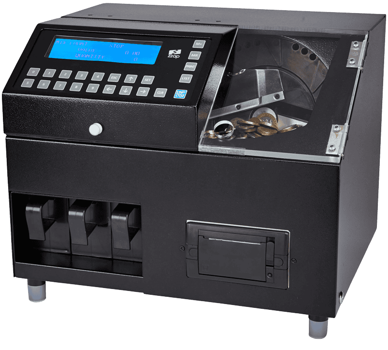 ZZap CS70 Coin Counter-Coin Sorter-Money Counting Machine-Automatically rejects foreign, counterfeit and damaged coins