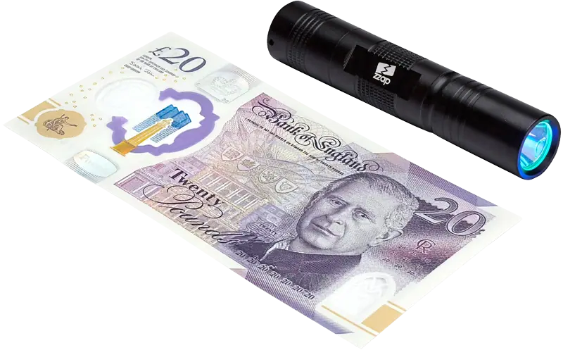 ZZap-D5+-Counterfeit-Detector-UV light verifies the UV marks on banknotes
