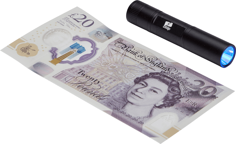 ZZap D5 Counterfeit detector-UV light verifies the UV marks on banknotes