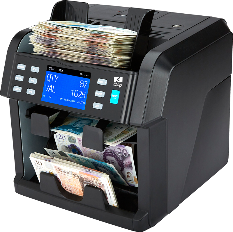 money counting machine zzap nc70 value counts mixed denominations-Value counting for mixed GBP, USD, EURO, CAD, MXN, PLN, CHF, CZK, AUD banknotes & up to 6 others