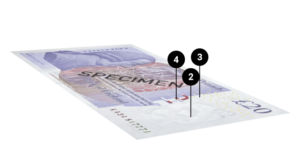 Spotting counterfeit twenty pound notes