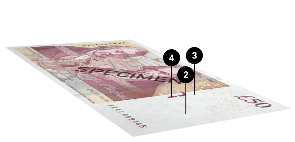 Tips on spotting counterfeit fifty pound notes