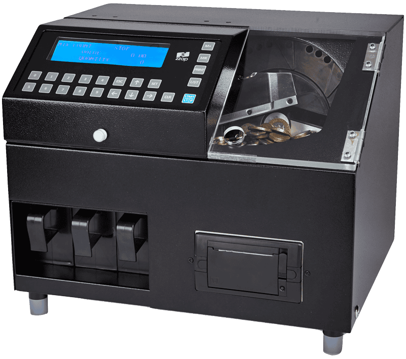 ZZap CS70 coin counter coin sorter-Automatically rejects foreign, counterfeit and damaged coins