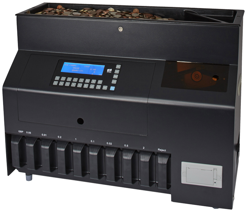 ZZap CS80 coin counter coin sorter machine-Automatically rejects foreign, counterfeit and damaged coins