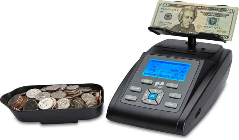 ZZap MS40 money scale coin counter bill counter has Unique 4.4 pound weight capacity