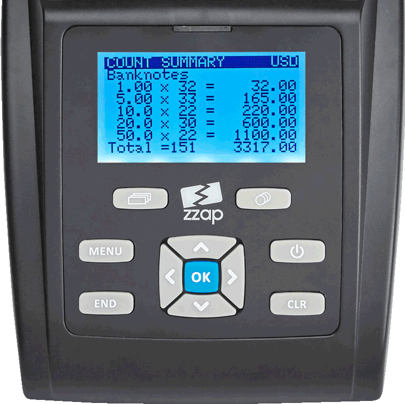 ZZap MS40 coin scale coin counter has market leading display with quick menu