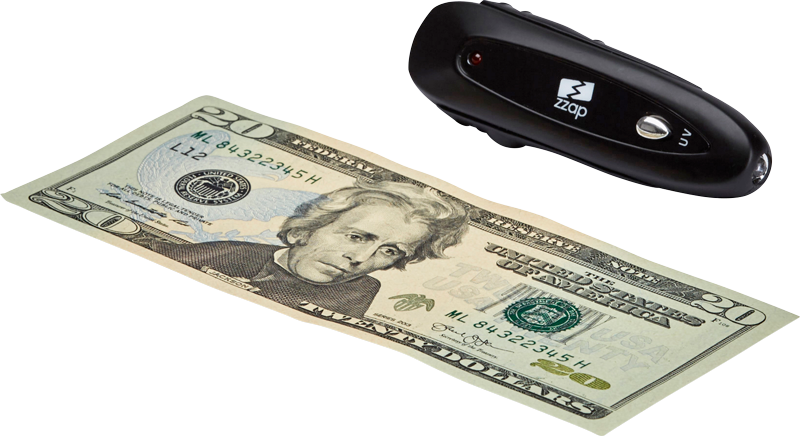 ZZap D10 Counterfeit detector-fake money detector-UV light verifies the UV marks on bills