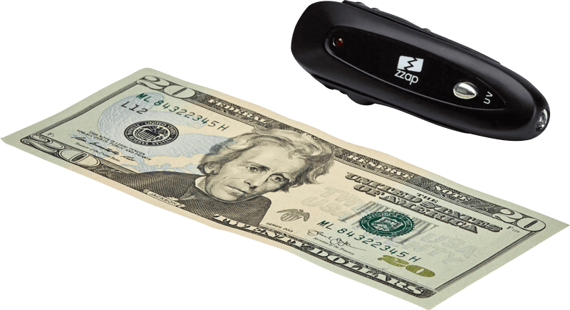 ZZap D10 Counterfeit detector-fake money detector-UV light verifies the UV marks on bills