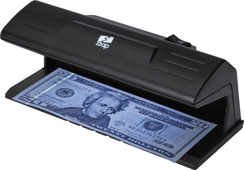 ZZap D20 Counterfeit Detector-fake money detector-UV light verifies the UV marks on all currencies