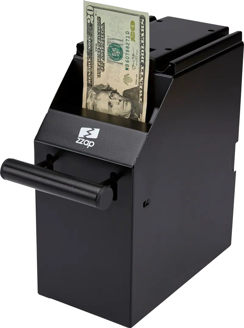 ZZap S10 POS Bill Safe-Insert one or more bills for secure storage