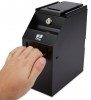 ZZap S10 POS Bill Safe-Insert one or more bills into the slot, press the handle downwards and the bills are stored