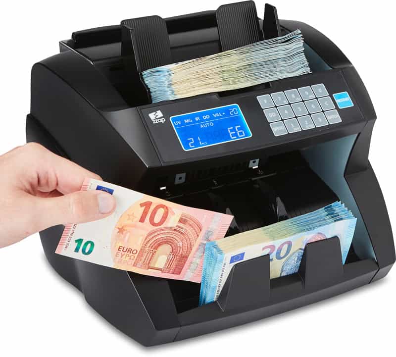 Bargeldzähler 1500 Scheine Pro Minute Notenzähler Geld Währung Banknotenzähldetektor Bargeldrechnung ZZap Geld Zähl Maschine