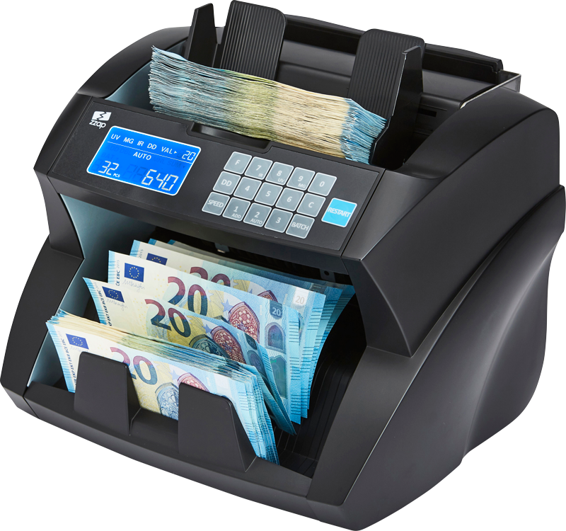 ZZap NC30 Banknotenzähler-Geldzähler-Falschgeldprüfer hat Marktführende Zählgeschwindigkeit / 1.900 Banknoten pro Minute (einstellbar)
