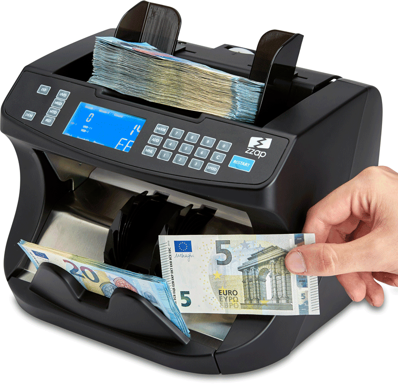 ZZap NC40 Banknotenzähler | Zuführung mit hohem Volumen