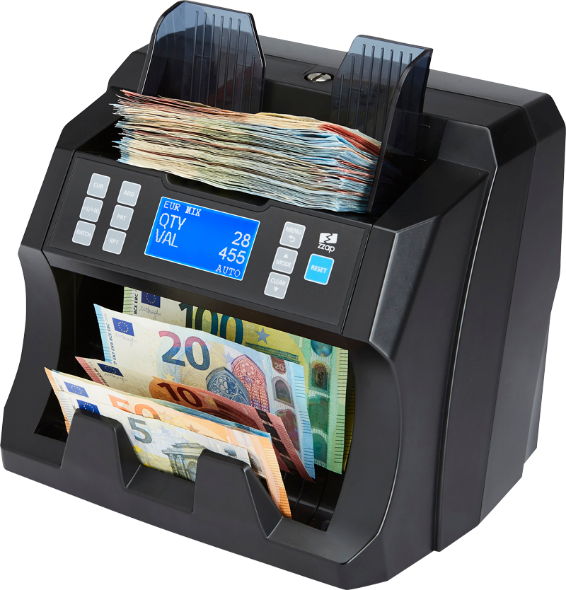 ZZap NC45 Wertzähler-Banknotenzähler-Geldzähler-Falschgeldprüfer hat Wertzählung für gemischte Banknoten (Euro, Britisches Pfund, CZK & PLN)