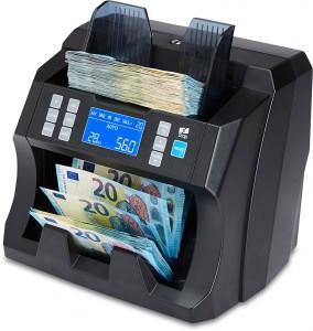 ZZap NC25 Bill Counter & Counterfeit Detector - Counts Value & Quantity, 5-Fold Detection, 1500 Bills/Min