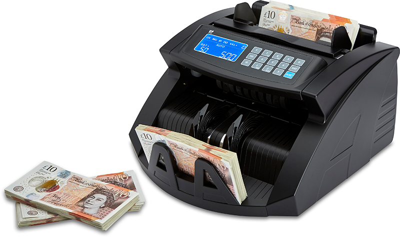 1,000 Notes/Min with Handle Carrying Money Counter Machine with UV/MG/IR/MT Counterfeit Detection, Denomination Bill Counting, 8 Modes（Add/Batch 