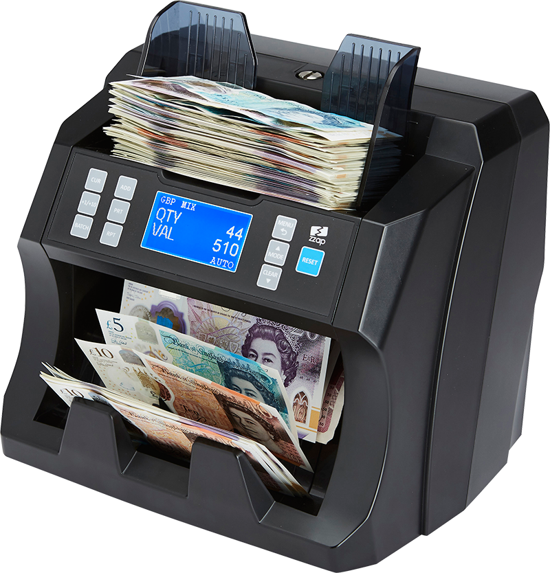 ZZap NC45 money counting machine-Value counting for mixed GBP, EURO, CZK, PLN banknotes