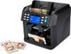 currency counter machine counts notes into batches