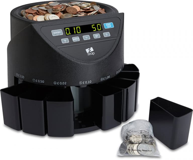 CS20 Coin Counting Machine Counts 220 coins per/min ZZap
