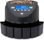 money counting machine counts the new and old £1 coin