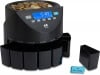 currency counting machine batches coins for coin rolls