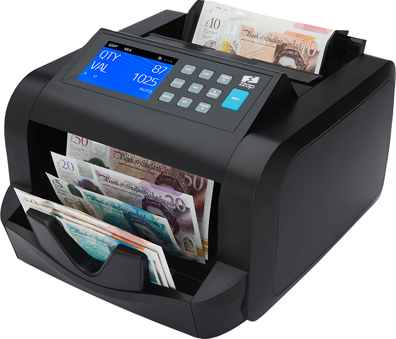 ZZap NC20 pro-Value counting for mixed GBP, EURO, CZK, PLN banknotes