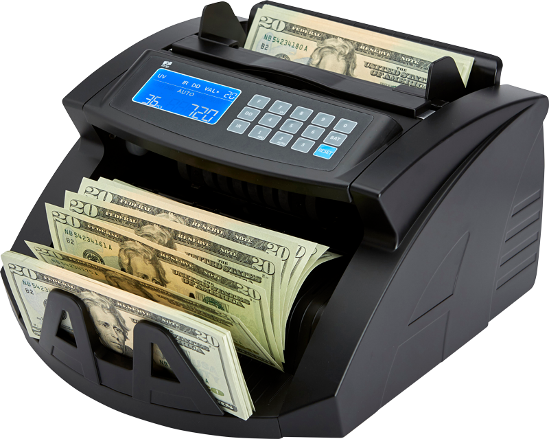 nc20+ cash counter counts value and quantity of sorted notes