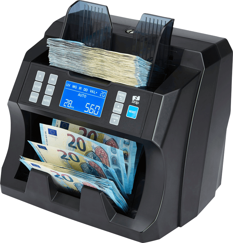 ZZap NC25 Banknotenzähler-Geldzähler-Falschgeldprüfer Zählt den gesamten WERT & Menge der SORTIERTEN Banknoten