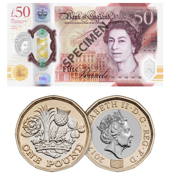 ZZap money counters counts new £50 note and £1 coin