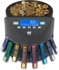 ZZap CS20+ Münzzähler-Münzsortierer hat Münztrichter mit einem Fassungsvermögen von 500 Münzen und erweiterbare Münzfächer