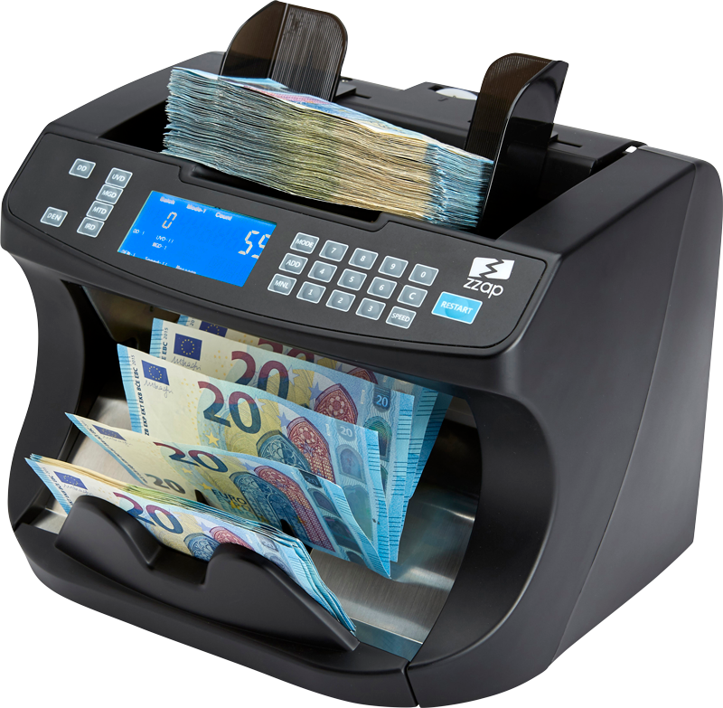 ZZap NC40 Compteuse de billets - Compteuse d'argent - Détecteur de faux billets Compte la VALEUR et la quantité totales des billets TRIÉS.