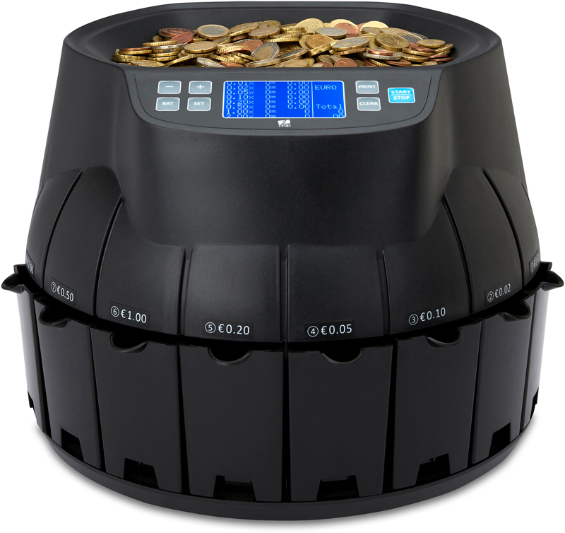 ZZap CS40 Contadora de Monedas-Clasificadora de monedas-Clasifica las monedas mezcladas en receptáculos separados