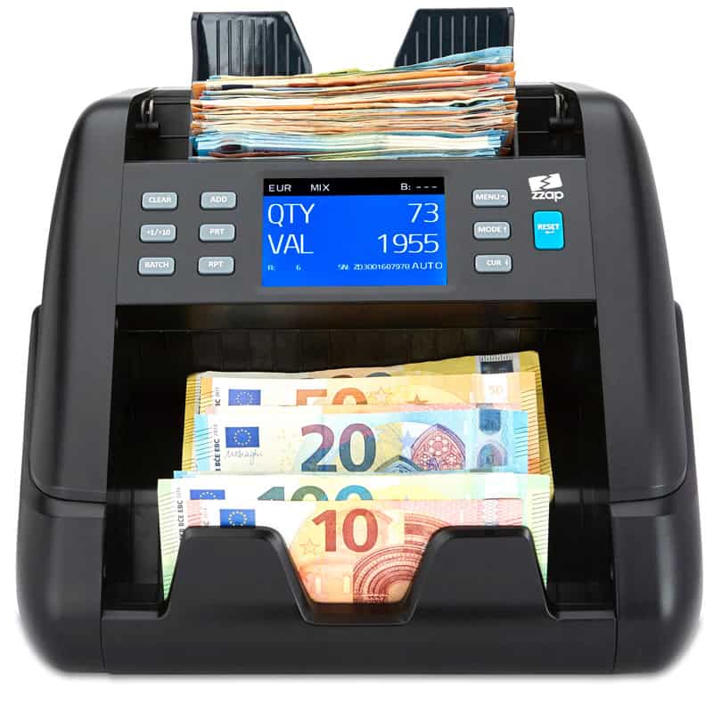 ZZap NC55 Contador de Valores-Contadora de Billetes-Contadora de dinero-Detección de Falsificaciones- es Recuento rápido y fiable con verificación