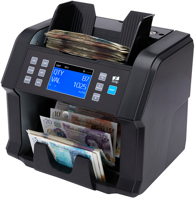 ZZap NC50 Value Counter-Banknote Counter-Money Counter Machine-Counterfet Detetctor-Value counting for mixed GBP, EURO, CZK, PLN banknotes