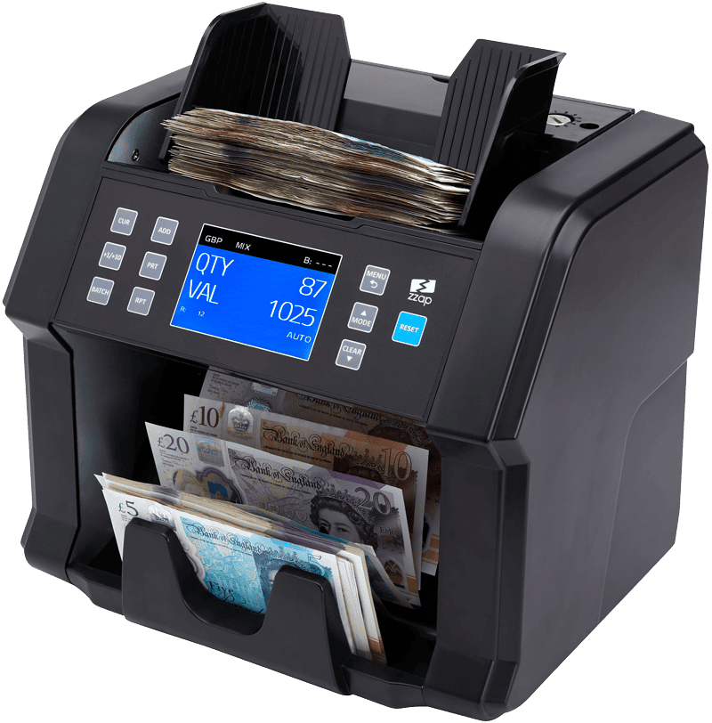 ZZap NC50 Value Counter-Banknote Counter-Money Counter Machine-Counterfet Detetctor-Value counting for mixed GBP, EURO, CZK, PLN banknotes