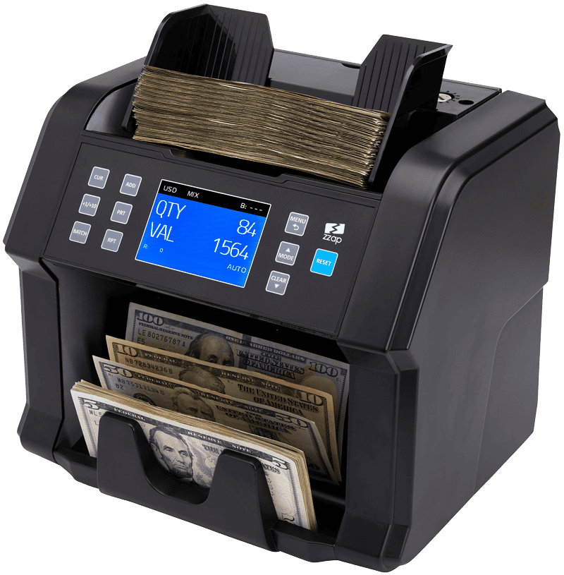 ZZap-NC50-Value-Counter-Bill-Counter-Money-Counter-Machine-Counterfet-Detetctor-Value counting for mixed USD, GBP, EURO, CZK & PLN bills