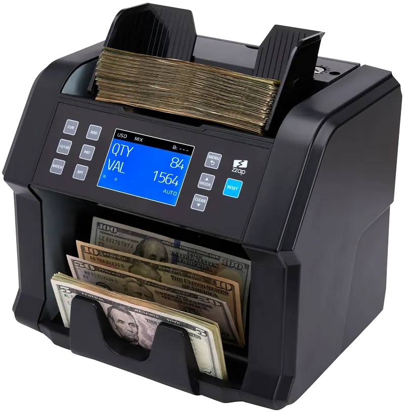 ZZap-NC50-Value-Counter-Bill-Counter-Money-Counter-Machine-Counterfet-Detetctor-Value counting for mixed USD, GBP, EURO, CZK & PLN bills
